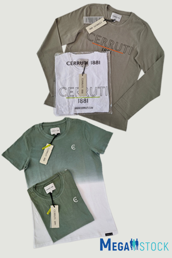 Cerruti 1881 мужские футболки и лонгсливы, сток оптом