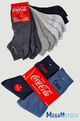 Мужские носки Coca-Cola  (упаковки по 8, 10 пар), оптом